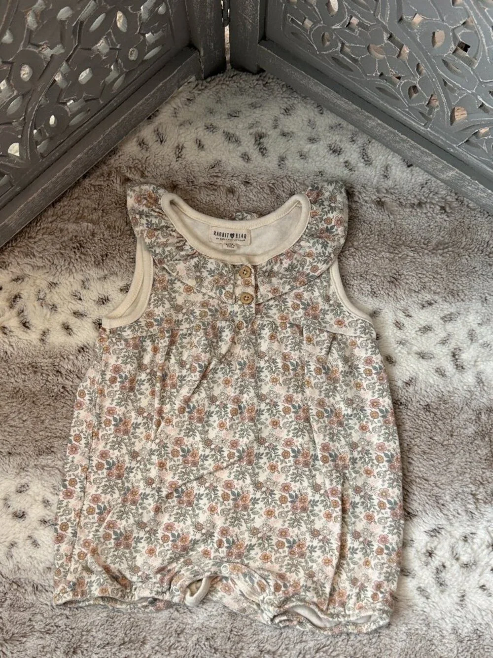 Rabbit + Bear pastel floral bodysuit baby girls 24 months girlhoodcore summer